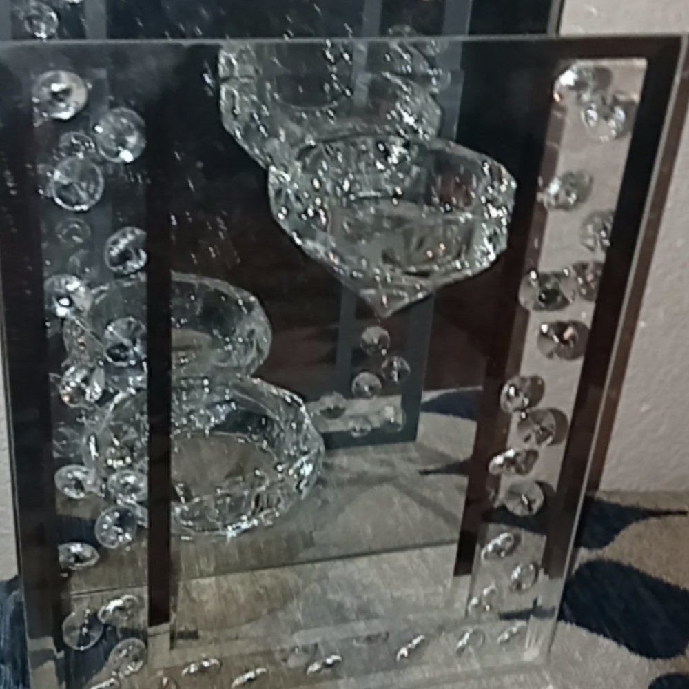 Jewel Decor candle holder for candles /Decoration on dresser on table ..bathroom